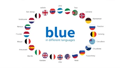 blue in different languages