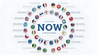 now in different languages