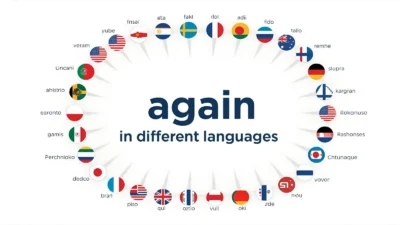 again in different languages